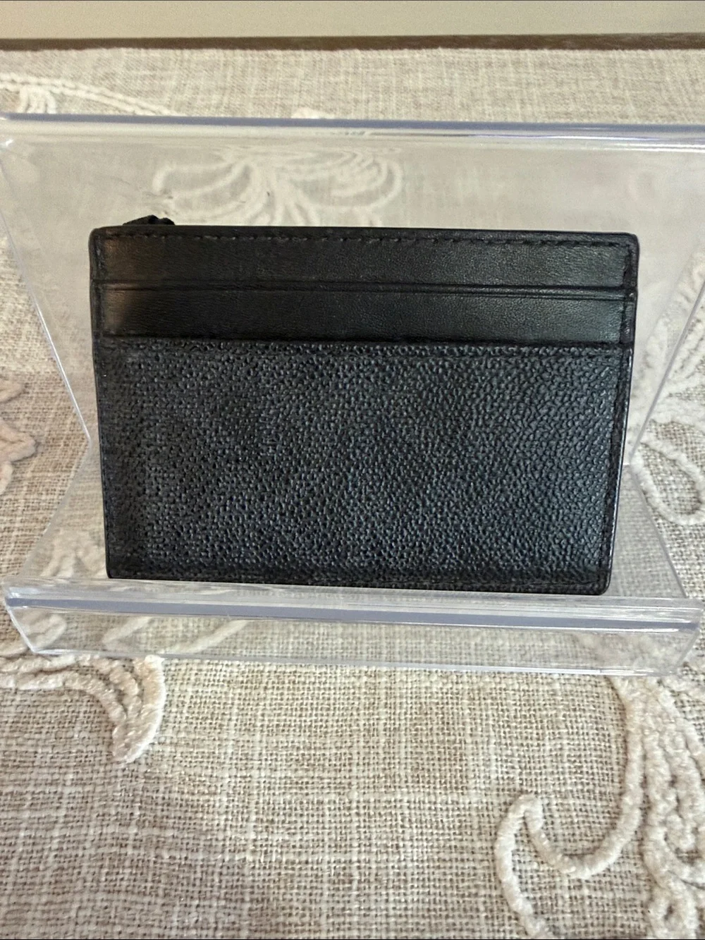 Michael Kors Slim Black Leather Card Holder with Money Clip